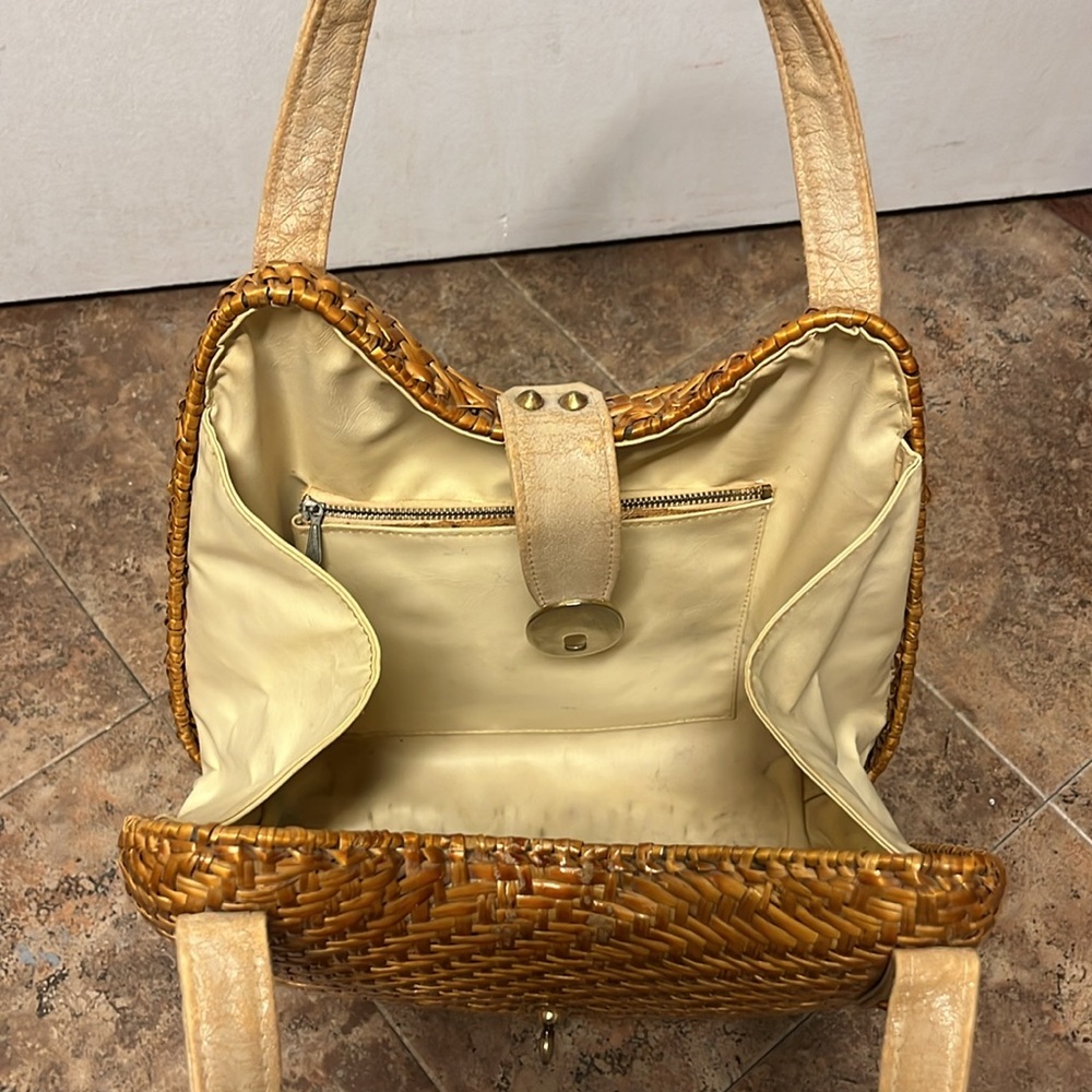 Vintage Tan Woven Women's Bag - Picture 3 of 6